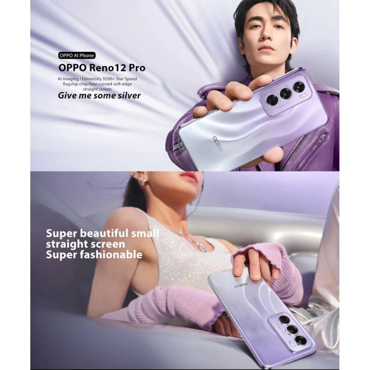 OPPO Reno12 Pro AI Phone, 12GB+256GB, Screen Fingerprint, 6.7 inch ColorOS 14.1 Dimensity 9200+ Octa Core up to 3.35GHz, NFC, OTG, Network: 5G, 12GB+256GB