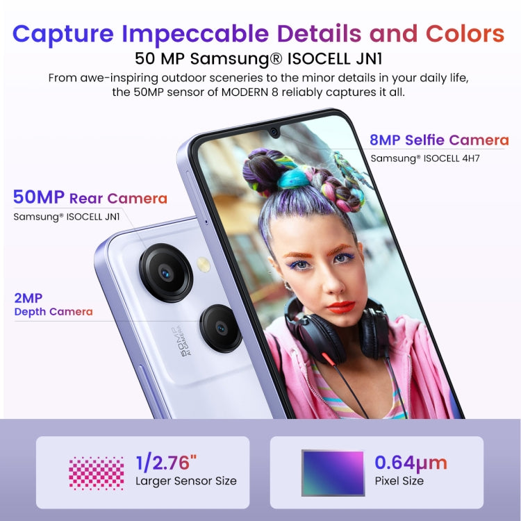 Blackview Oscal MODERN 8, 8GB+256GB, Fingerprint & Face Identification, 6.75 inch Android 13 Unisoc T616 Octa Core up to 2.2GHz, Network: 4G, OTG, 8GB+256GB