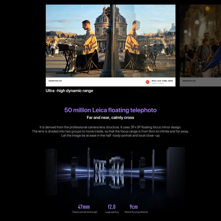Xiaomi MIX Flip, 16GB+1TB, 6.86 inch + 4.01 inch Xiaomi HyperOS Snapdragon 8 Gen 3 Octa Core 4nm up to 3.3GHz, NFC, Network: 5G