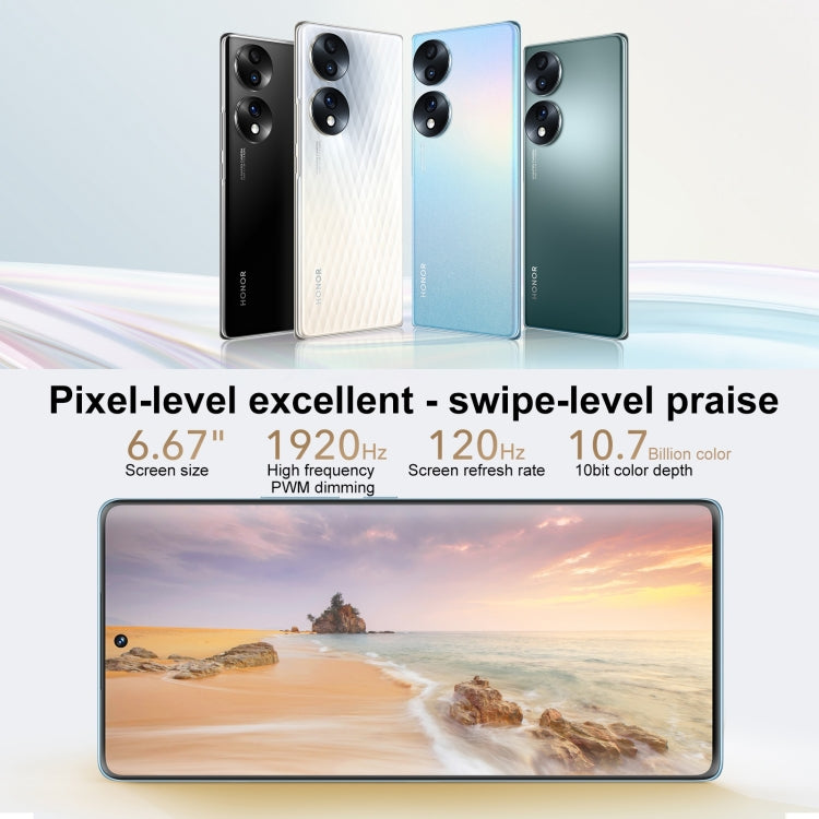 Triple Back Cameras, Screen Fingerprint Identification,  6.67 inch Magic UI 6.1 Qualcomm Snapdragon 778G Plus Octa Core up to 2.5GHz, Network: 5G, OTG, NFC, Not Support Google Play, Honor 70 5G 12GB+512GB, 12GB+512GB