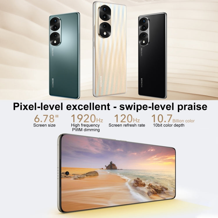 Triple Back Cameras, Screen Fingerprint Identification, 6.78 inch Magic UI 6.1 Dimensity 9000 Octa Core up to 3.05GHz, Network: 5G, OTG, NFC, Not Support Google Play, Honor 70 Pro+ 5G 8GB+256GB