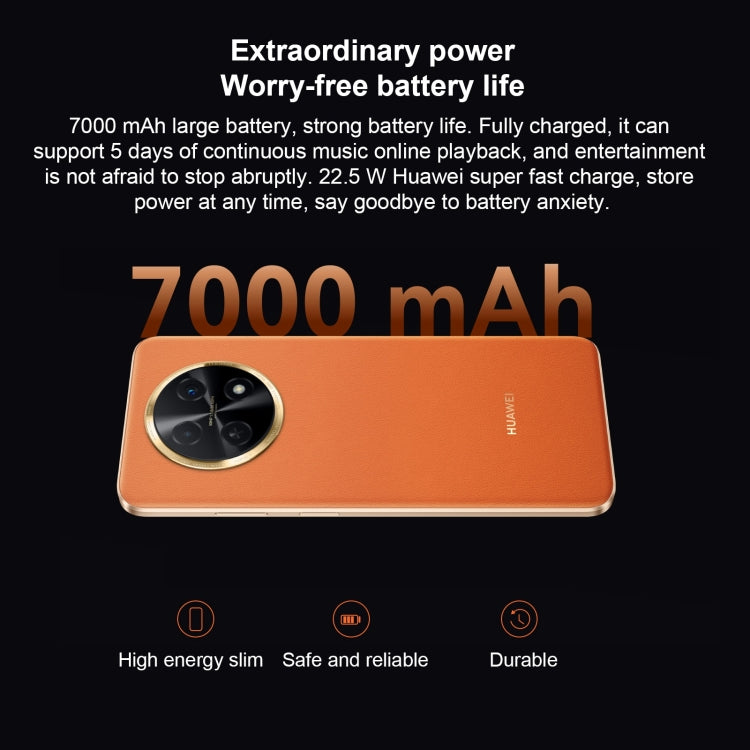 Dual Back Cameras, Side Fingerprint Identification, 7000mAh Battery, 6.95 inch HarmonyOS 3.0 Qualcomm Snapdragon 680 Octa Core 2.4GHz, Network: 4G, OTG, NFC, Not Support Google Play, 512GB Black, 512GB Orange