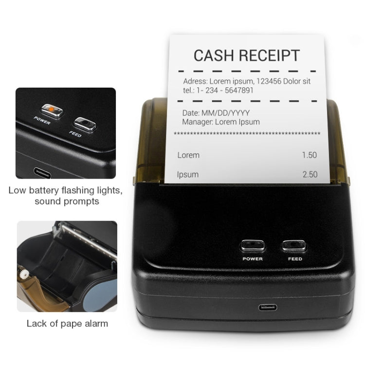 QS-8001 Portable 80mm Bluetooth POS Receipt Thermal Printer, QS-8001