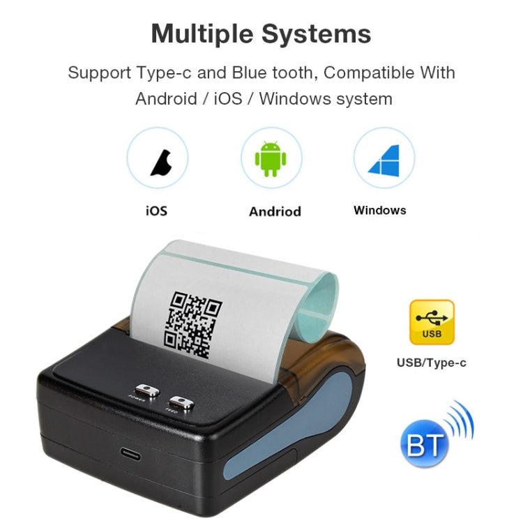 QS-8001 Portable 80mm Bluetooth POS Receipt Thermal Printer, QS-8001