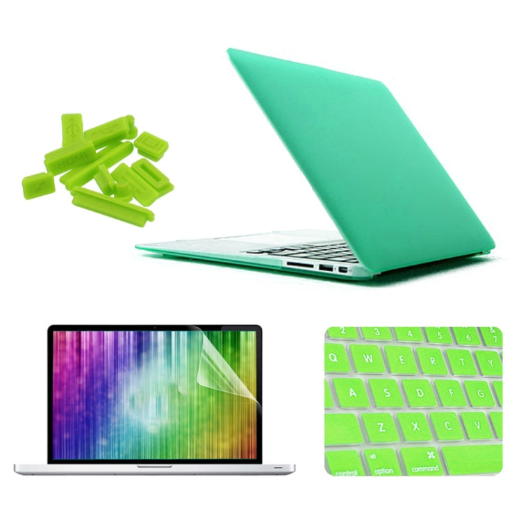 ENKAY for MacBook Air 11.6 inch (US Version) / A1370 / A1465 4 in 1 Frosted Hard Shell Plastic Protective Case with Screen Protector & Keyboard Guard & Anti-dust Plugs