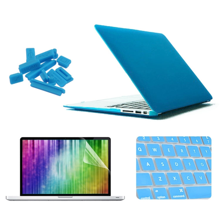 ENKAY for MacBook Air 11.6 inch (US Version) / A1370 / A1465 4 in 1 Frosted Hard Shell Plastic Protective Case with Screen Protector & Keyboard Guard & Anti-dust Plugs