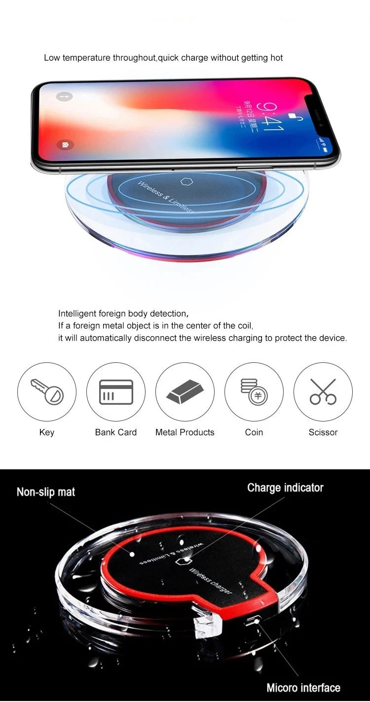 30W Fast Wireless Charger For Samsung Galaxy S10 S9 S8 Note 9  Charging Pad for iPhone 11 Pro XS Max XR X 14 Plus 12 13 Charge