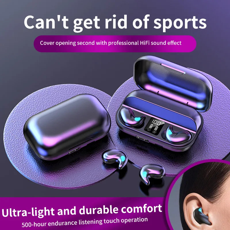 TWS X57 Mini Bluetooth 5.3 Headphone HIFI Stereo Earbuds Sports Waterproof LED Digital Display Headset With Mic