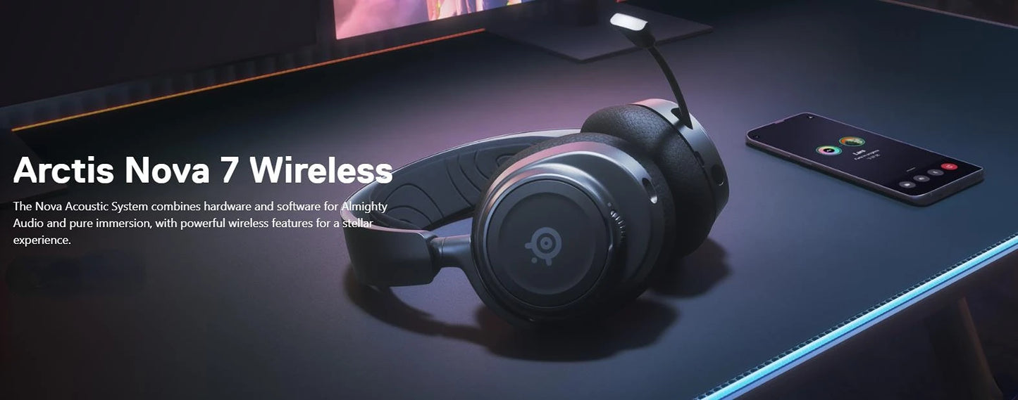 SteelSeries Arctis Nova 7/7P/7X Wireless Multi-Platform Gaming Headset  2.4GHz & Bluetooth Headphone For– PC, PS, Switch, Mobile