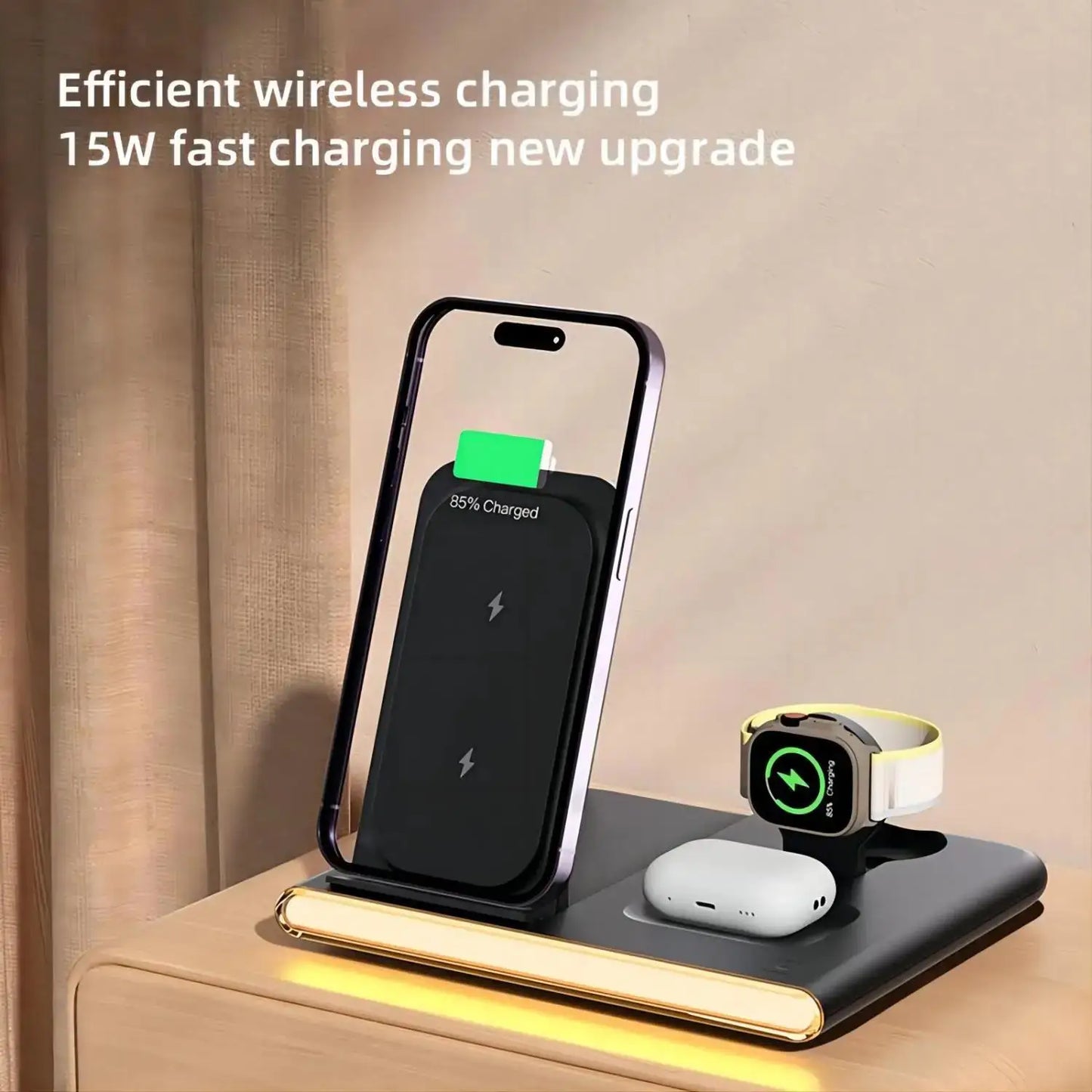 4 in 1 Fast Charing Wireless Charger Station with 30W PD Charger for IPhone/ Samsung All Phones and Watches