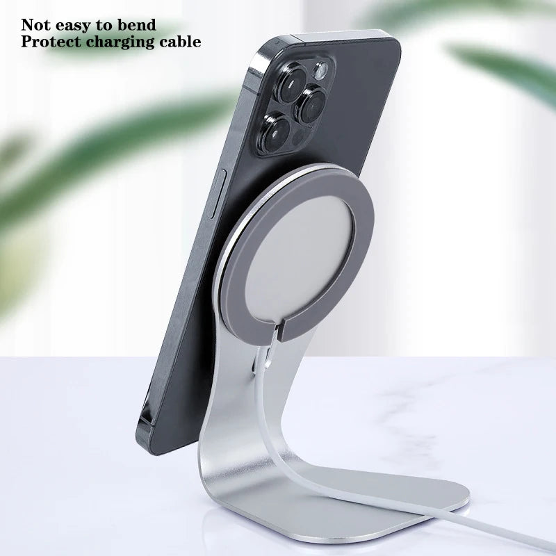 Magsafe Cell Phone Charger Stand Magnetic Phone Stand Aluminum Alloy Stand For IPhone 12 Series Fast Wireless Charging Stand