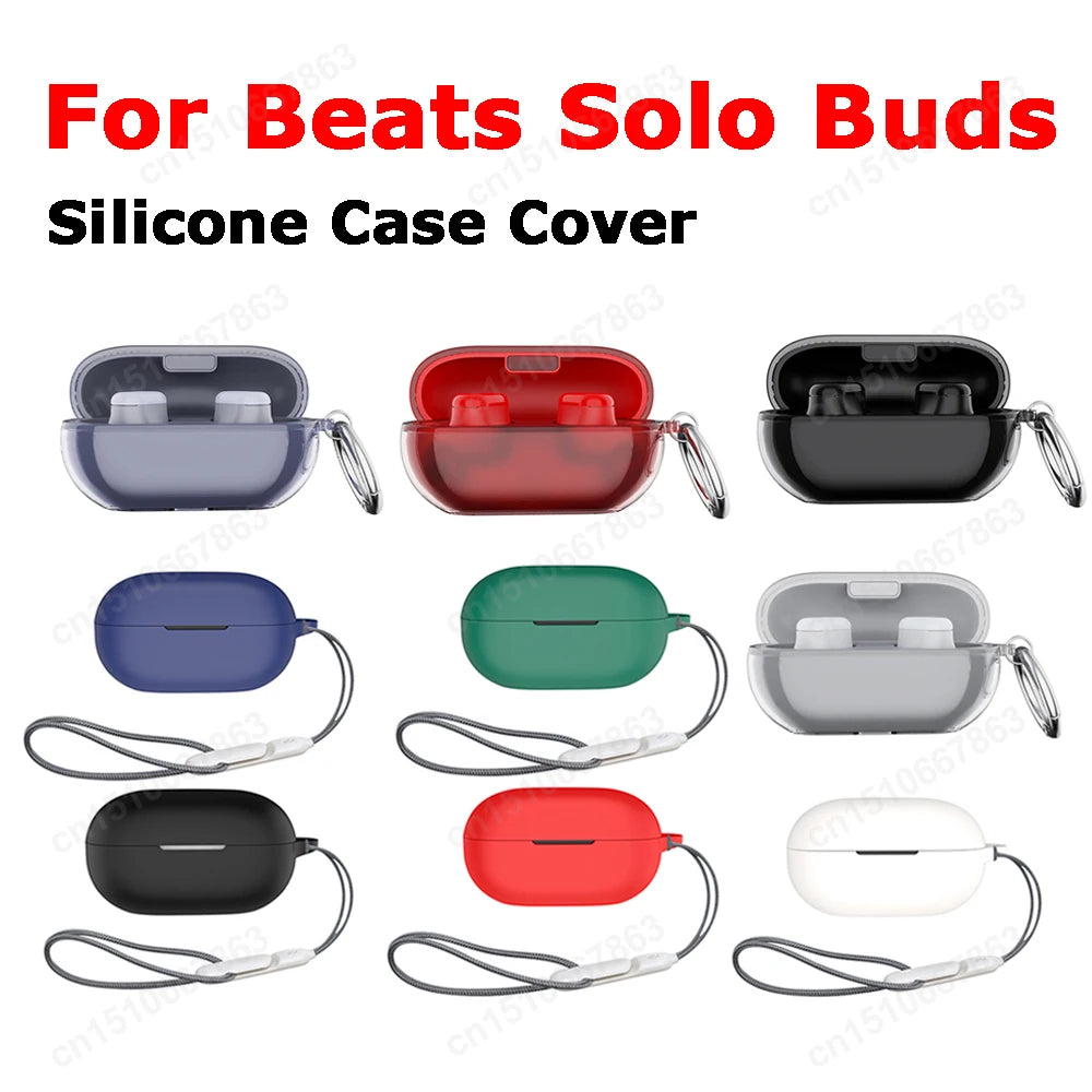 Earbuds Case Cover For Beats Solo Buds Shockproof Wireless Earphone Silicone Charging Box Cover Anti-Scratch For Beats Solo Buds