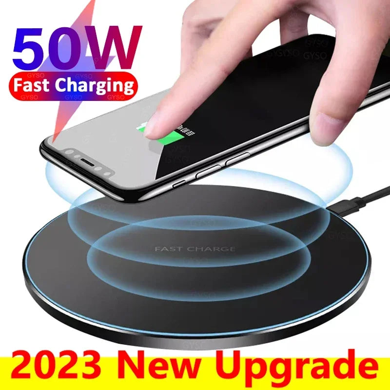 50W Wireless Charges Phone Charger Fast Charging For iPhone 14 Pro Max 12 13 mini 8 Xiaomi Samsung Huawei Wireless Charging Pad