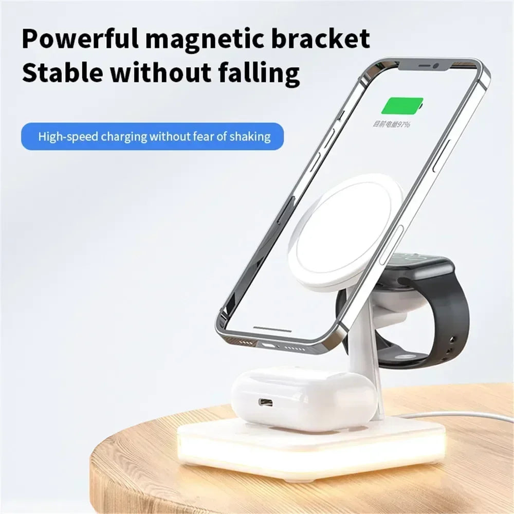 Magnetic 3 in 1 Wireless Charger for IPhone 13/14 15 16 Pro Max/12 15W Fast  Charging Dock Station  Apple Watch AirPods