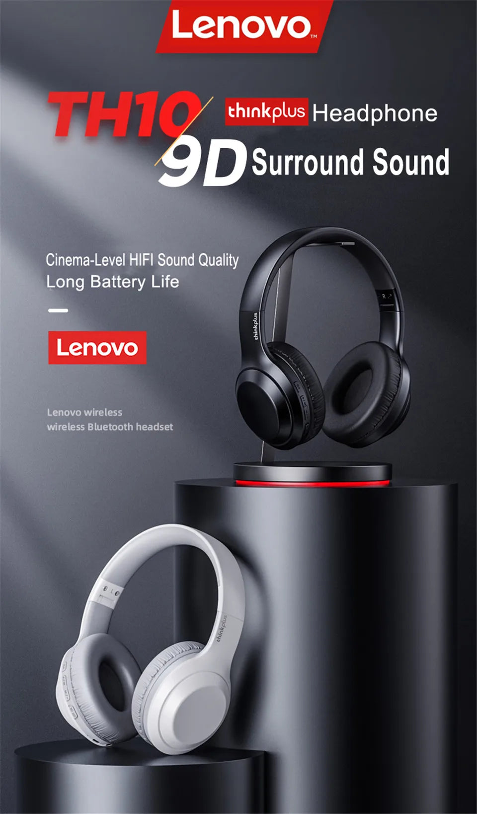 Lenovo Thinkplus TH10  TWS Stereo Headphone Bluetooth Earphones Music Headset with Mic for Mobile iPhone Sumsamg Android IOS