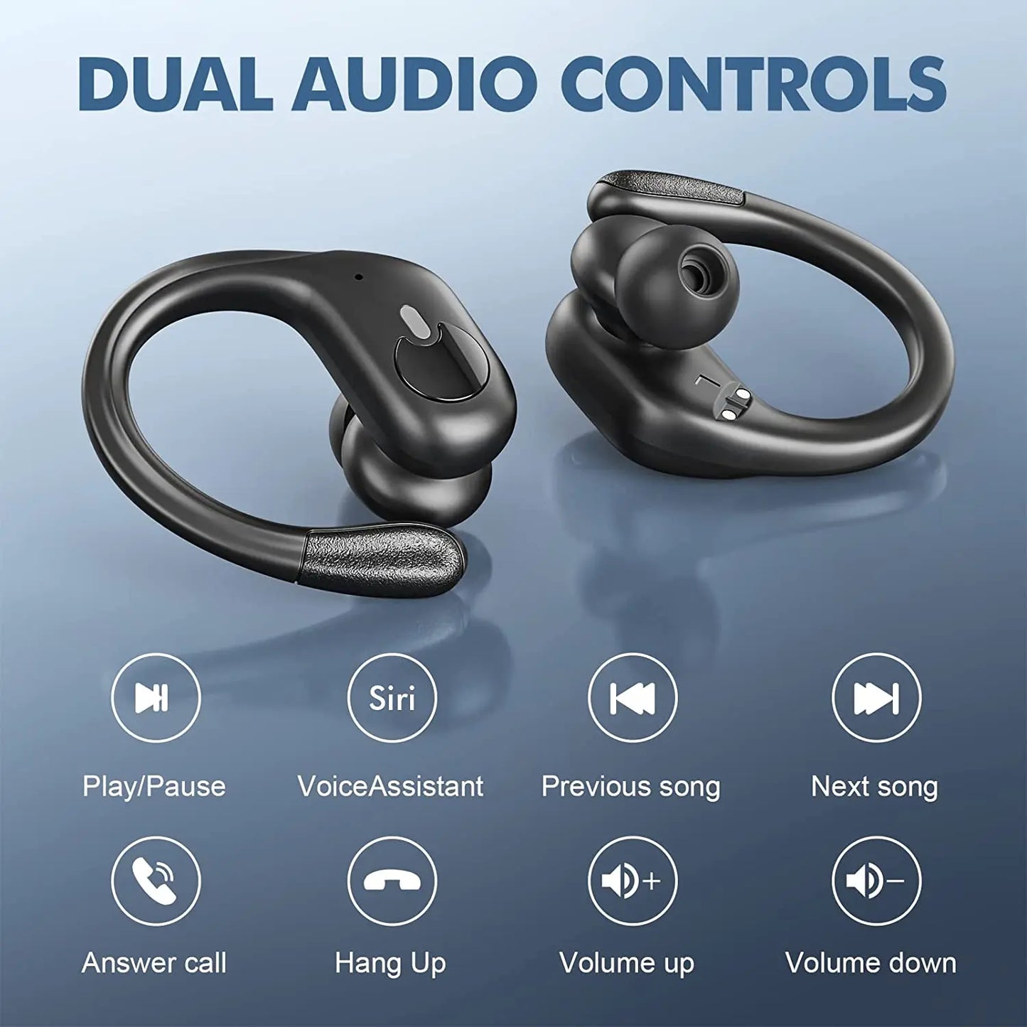 BX30 Earphones TWS Bluetooth 5.3 Wireless Sports Headphones LED Digital Display HiFi Stereo Noise Reduction Earbuds with HD Mic