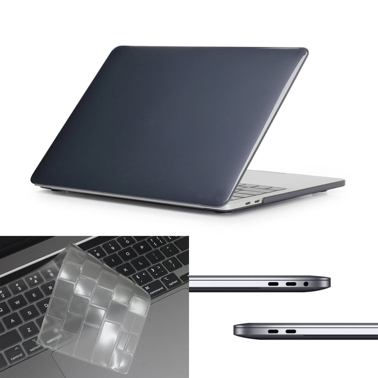 ENKAY Hat-Prince 3 in 1 For MacBook Pro 13 inch A2289 / A2251 (2020) Crystal Hard Shell Protective Case + Europe Version Ultra-thin TPU Keyboard Protector Cover + Anti-dust Plugs Set