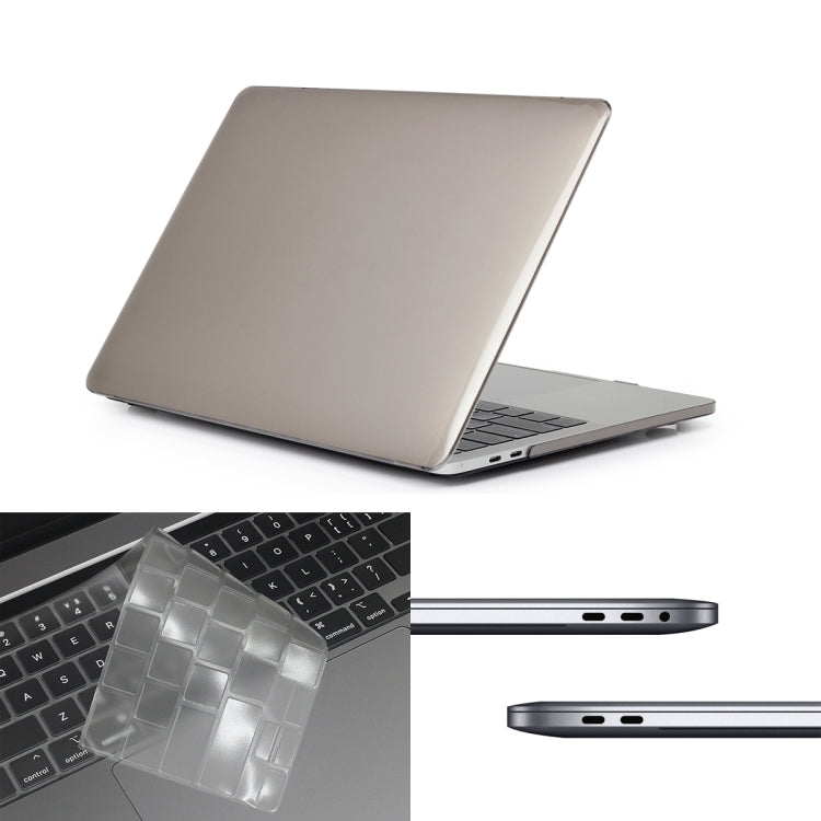 ENKAY Hat-Prince 3 in 1 For MacBook Pro 13 inch A2289 / A2251 (2020) Crystal Hard Shell Protective Case + Europe Version Ultra-thin TPU Keyboard Protector Cover + Anti-dust Plugs Set