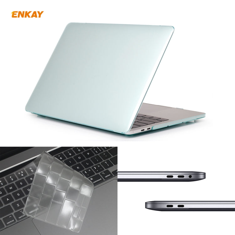 ENKAY Hat-Prince 3 in 1 For MacBook Pro 13 inch A2289 / A2251 (2020) Crystal Hard Shell Protective Case + Europe Version Ultra-thin TPU Keyboard Protector Cover + Anti-dust Plugs Set