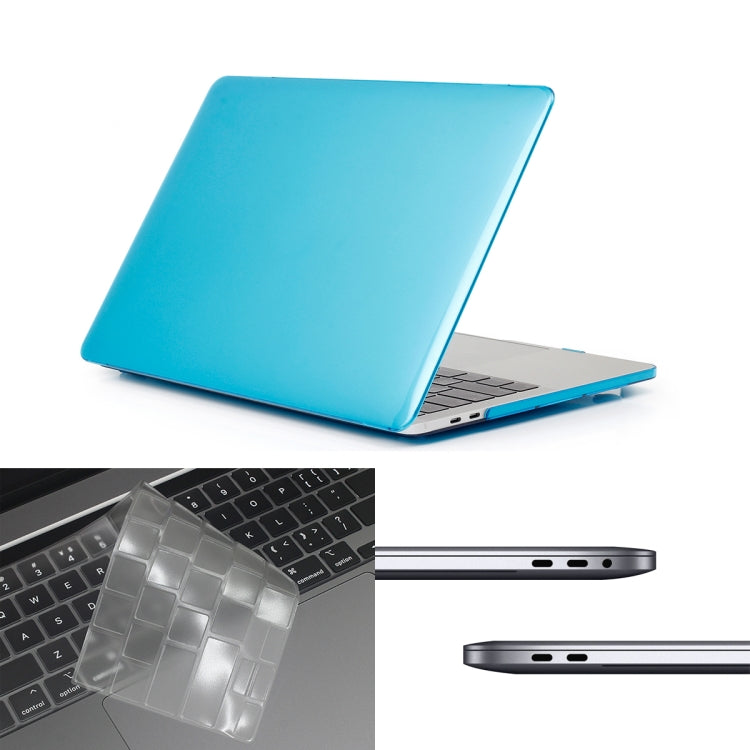 ENKAY Hat-Prince 3 in 1 For MacBook Pro 13 inch A2289 / A2251 (2020) Crystal Hard Shell Protective Case + Europe Version Ultra-thin TPU Keyboard Protector Cover + Anti-dust Plugs Set