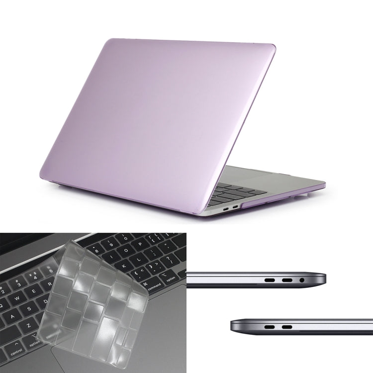 ENKAY Hat-Prince 3 in 1 For MacBook Pro 13 inch A2289 / A2251 (2020) Crystal Hard Shell Protective Case + Europe Version Ultra-thin TPU Keyboard Protector Cover + Anti-dust Plugs Set