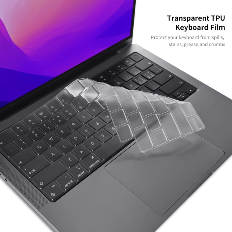 For MacBook Air 13.6 2022/2024 A2681 M2 / A3113 M3 US Version ENKAY 3 in 1 Crystal Laptop Case with TPU Keyboard Film / Anti-dust Plugs