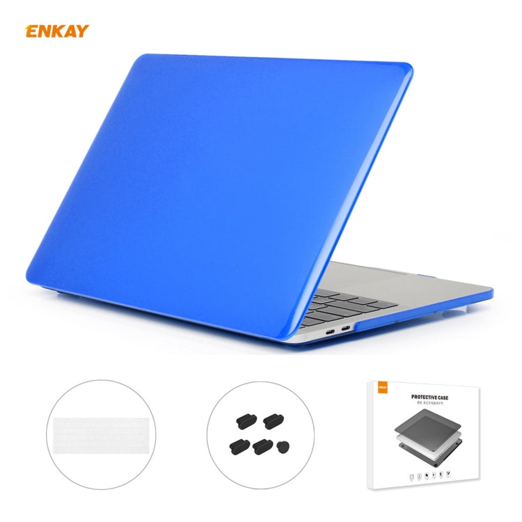 ENKAY 3 in 1 Crystal Laptop Protective Case + EU Version TPU Keyboard Film + Anti-dust Plugs Set for MacBook Pro 13.3 inch A1706 / A1989 / A2159 (with Touch Bar), For MacBook Pro 13.3 inch A1706 (with Touch Bar)