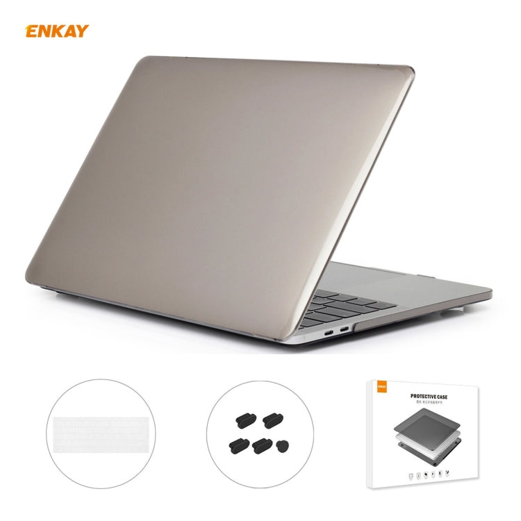 ENKAY 3 in 1 Crystal Laptop Protective Case + EU Version TPU Keyboard Film + Anti-dust Plugs Set for MacBook Pro 13.3 inch A1706 / A1989 / A2159 (with Touch Bar), For MacBook Pro 13.3 inch A1706 (with Touch Bar)