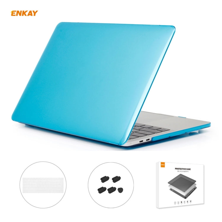 ENKAY 3 in 1 Crystal Laptop Protective Case + EU Version TPU Keyboard Film + Anti-dust Plugs Set for MacBook Pro 13.3 inch A1706 / A1989 / A2159 (with Touch Bar), For MacBook Pro 13.3 inch A1706 (with Touch Bar)