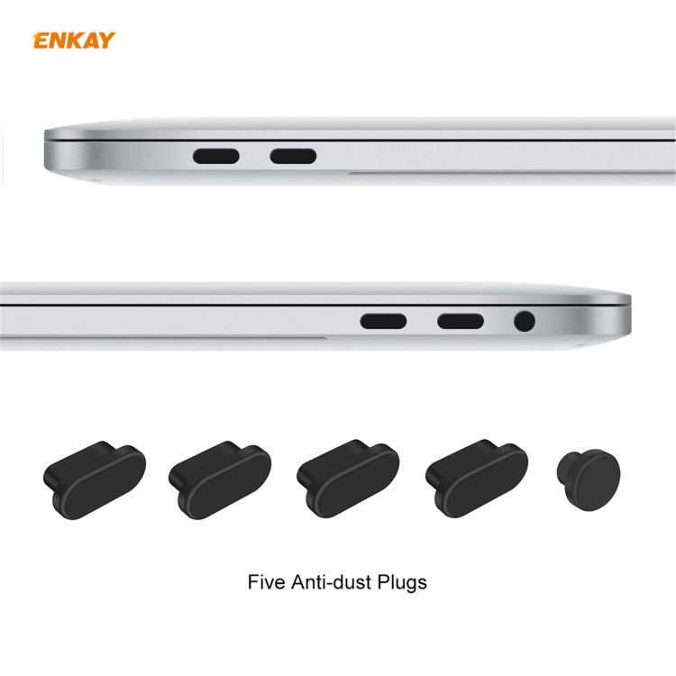 ENKAY 3 in 1 Crystal Laptop Protective Case + EU Version TPU Keyboard Film + Anti-dust Plugs Set for MacBook Pro 13.3 inch A1706 / A1989 / A2159 (with Touch Bar)