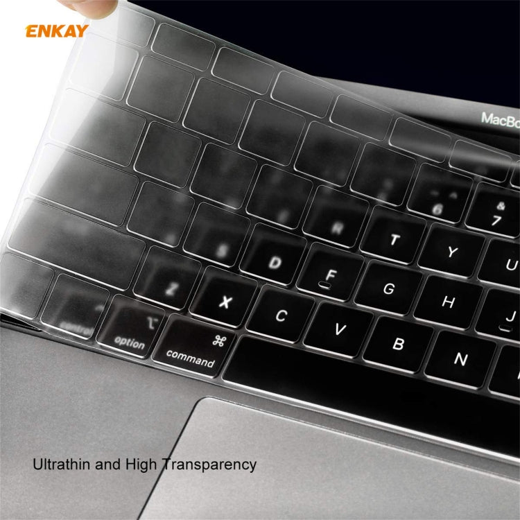 ENKAY 3 in 1 Crystal Laptop Protective Case + EU Version TPU Keyboard Film + Anti-dust Plugs Set for MacBook Pro 13.3 inch A1706 / A1989 / A2159 (with Touch Bar)