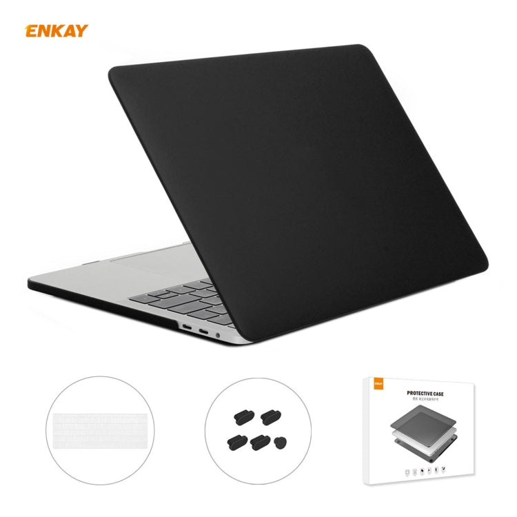 ENKAY 3 in 1 Matte Laptop Protective Case + US Version TPU Keyboard Film + Anti-dust Plugs Set for MacBook Pro 13.3 inch A1706 / A1989 / A2159 (with Touch Bar)