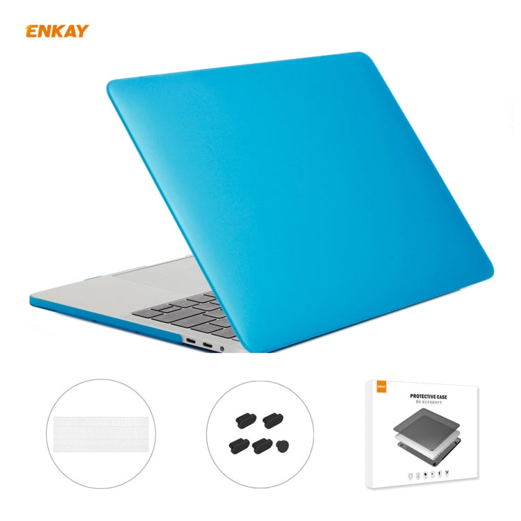 ENKAY 3 in 1 Matte Laptop Protective Case + US Version TPU Keyboard Film + Anti-dust Plugs Set for MacBook Pro 13.3 inch A1706 / A1989 / A2159 (with Touch Bar)