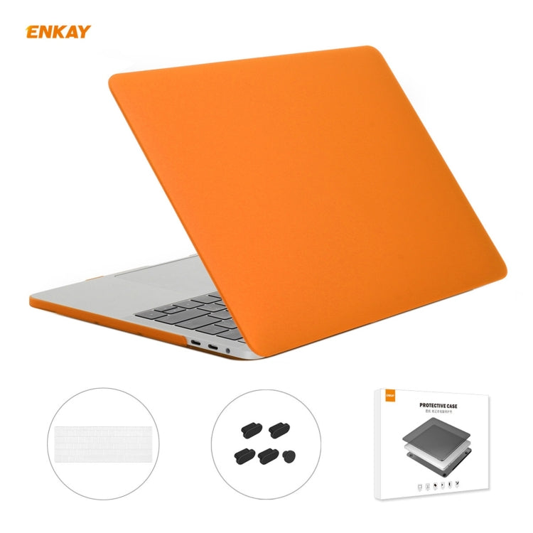 ENKAY 3 in 1 Matte Laptop Protective Case + US Version TPU Keyboard Film + Anti-dust Plugs Set for MacBook Pro 13.3 inch A1706 / A1989 / A2159 (with Touch Bar)