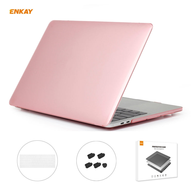 ENKAY 3 in 1 Crystal Laptop Protective Case + EU Version TPU Keyboard Film + Anti-dust Plugs Set for MacBook Pro 13.3 inch A1708 (without Touch Bar)