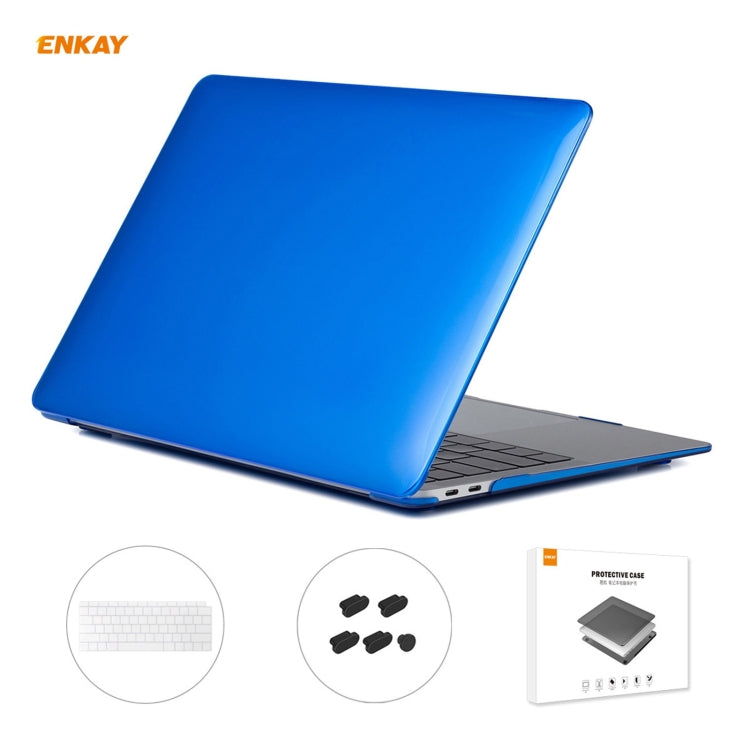 ENKAY 3 in 1 Crystal Laptop Protective Case + US Version TPU Keyboard Film + Anti-dust Plugs Set for MacBook Air 13.3 inch A1932 (2018), For MacBook Air 13.3 inch A1932 (2018)