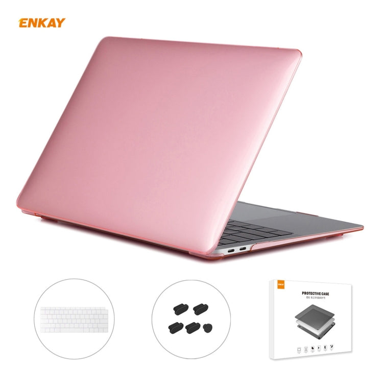 ENKAY 3 in 1 Crystal Laptop Protective Case + US Version TPU Keyboard Film + Anti-dust Plugs Set for MacBook Air 13.3 inch A1932 (2018), For MacBook Air 13.3 inch A1932 (2018)