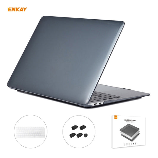 ENKAY 3 in 1 Crystal Laptop Protective Case + EU Version TPU Keyboard Film + Anti-dust Plugs Set for MacBook Air 13.3 inch A1932 (2018), For MacBook Air 13.3 inch A1932 (2018)