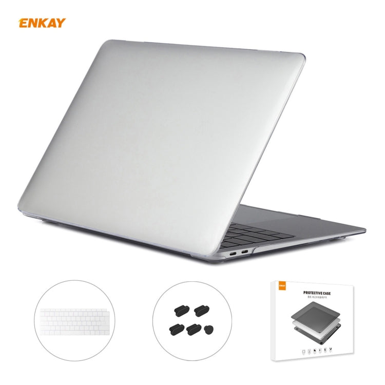 ENKAY 3 in 1 Crystal Laptop Protective Case + EU Version TPU Keyboard Film + Anti-dust Plugs Set for MacBook Air 13.3 inch A1932 (2018), For MacBook Air 13.3 inch A1932 (2018)