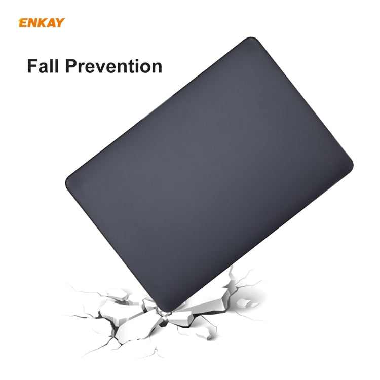 ENKAY 3 in 1 Matte Laptop Protective Case + EU Version TPU Keyboard Film + Anti-dust Plugs Set for MacBook Air 13.3 inch A2179 & A2337 (2020)