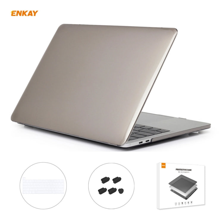 ENKAY 3 in 1 Crystal Laptop Protective Case + US Version TPU Keyboard Film + Anti-dust Plugs Set for MacBook Pro 13.3 inch A2251 & A2289 & A2338 (with Touch Bar), For MacBook Pro 13.3 inch A2251 (with Touch Bar)