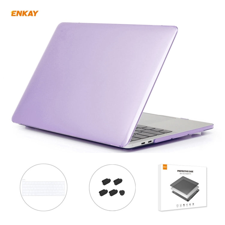 ENKAY 3 in 1 Crystal Laptop Protective Case + EU Version TPU Keyboard Film + Anti-dust Plugs Set for MacBook Pro 13.3 inch A2251 & A2289 & A2338 (with Touch Bar)