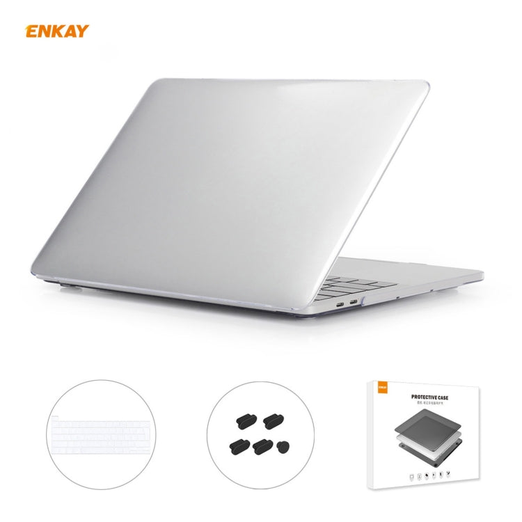 ENKAY 3 in 1 Crystal Laptop Protective Case + EU Version TPU Keyboard Film + Anti-dust Plugs Set for MacBook Pro 13.3 inch A2251 & A2289 & A2338 (with Touch Bar)