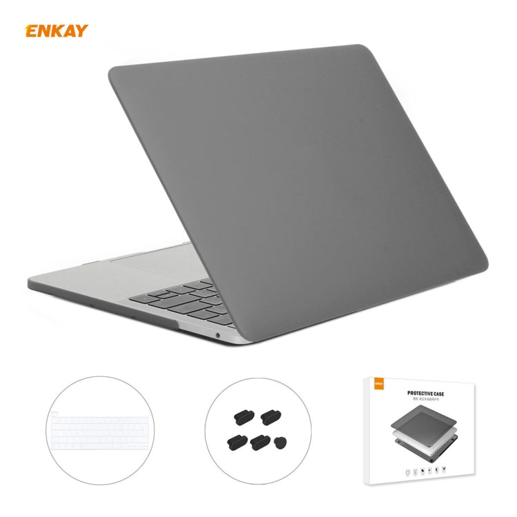 ENKAY 3 in 1 Matte Laptop Protective Case + EU Version TPU Keyboard Film + Anti-dust Plugs Set for MacBook Pro 13.3 inch A2251 & A2289 & A2338 (with Touch Bar), For MacBook Pro 13.3 inch A2251 (with Touch Bar)