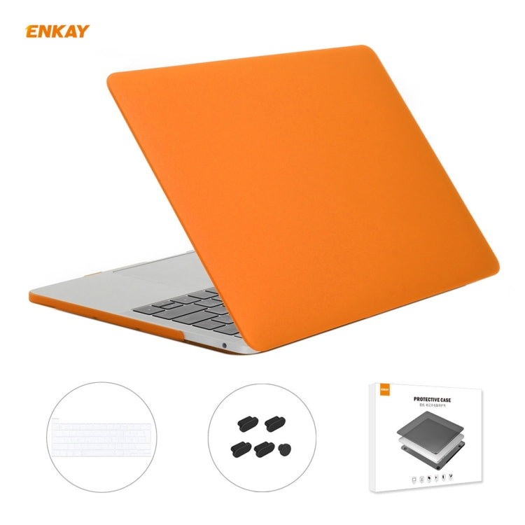 ENKAY 3 in 1 Matte Laptop Protective Case + EU Version TPU Keyboard Film + Anti-dust Plugs Set for MacBook Pro 13.3 inch A2251 & A2289 & A2338 (with Touch Bar)