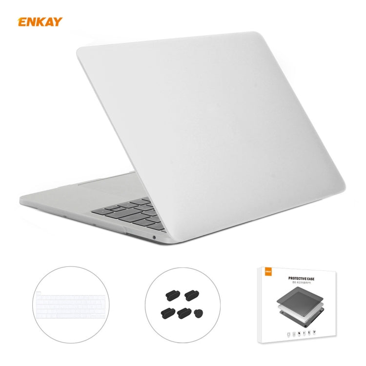 ENKAY 3 in 1 Matte Laptop Protective Case + EU Version TPU Keyboard Film + Anti-dust Plugs Set for MacBook Pro 13.3 inch A2251 & A2289 & A2338 (with Touch Bar)