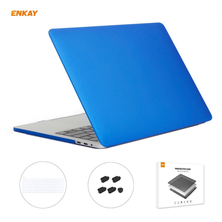 ENKAY 3 in 1 Matte Laptop Protective Case + US Version TPU Keyboard Film + Anti-dust Plugs Set for MacBook Pro 16 inch A2141 (with Touch Bar)