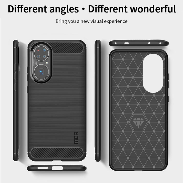 MOFI Gentleness Series Brushed Texture Carbon Fiber Soft TPU Case, For Huawei P50 Pro, For Xiaomi Mi 11 Ultra, For OnePlus 8