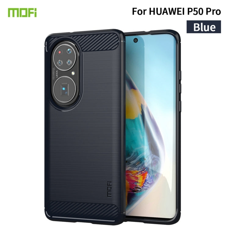 MOFI Gentleness Series Brushed Texture Carbon Fiber Soft TPU Case, For Huawei P50 Pro, For Xiaomi Mi 11 Ultra, For OnePlus 8