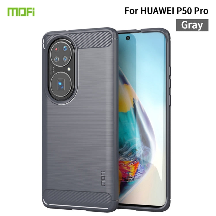 MOFI Gentleness Series Brushed Texture Carbon Fiber Soft TPU Case, For Huawei P50 Pro, For Xiaomi Mi 11 Ultra, For OnePlus 8